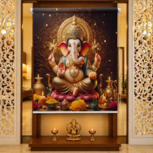 Ganpati Bappa Roller Blind for Pooja room and Temple decor