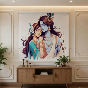 Radha Krishna Roller Blind for Puja Room and Home Decor