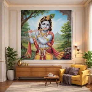 Lord Krishna Roller Blinds for Temple