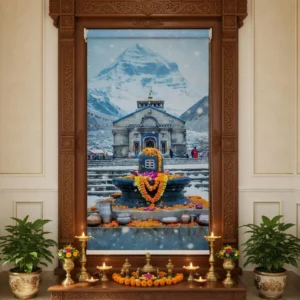 Lord Shiva's Kedarnath Shivling Puja Room Roller Blind