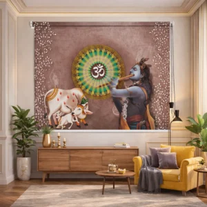 kamdhenu cow roller blinds for puja room