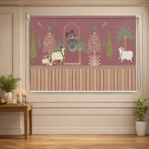 Lord Shreenathji Pichwai art design Roller Blinds for Temple