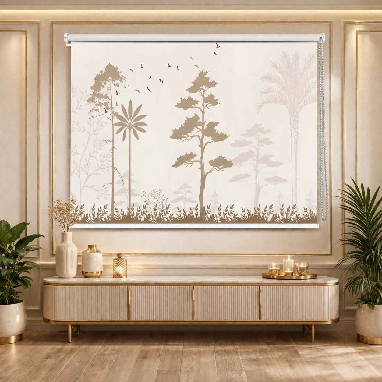 Neutral Nature Tree Pattern Rolller Blind for Living Room and Bedroom 1 Neutral Nature Tree Pattern Rolller Blind for Living Room and Bedroom