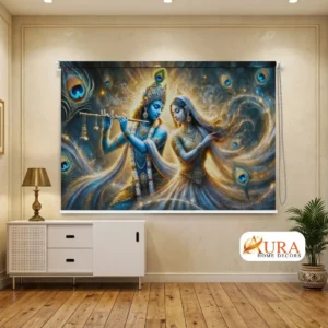Romantic Krishna and Radha Ethereal Art Temple Roller Blinds
