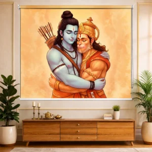 Divine Embrace of Bhagwan Shri Ram and Hanuman art design Roller Blinds