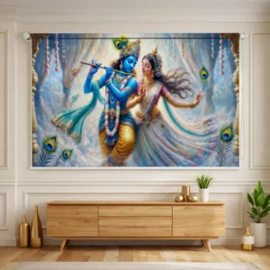 Radha Krishna Divine Art Roller Blind for Pooja Room