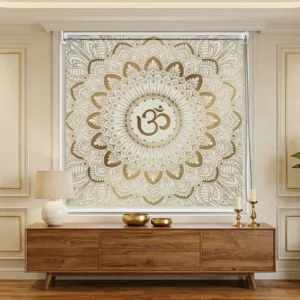 Golden Mandala Om Spiritual Temple Roller Blinds