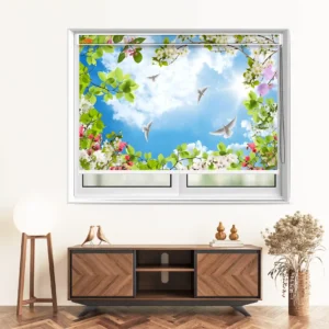 Sky Garden Birds and Blossom Roller Blind