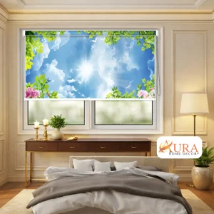 Sunlit Sky & Blossom Canopy Designer Roller Blind for Kids