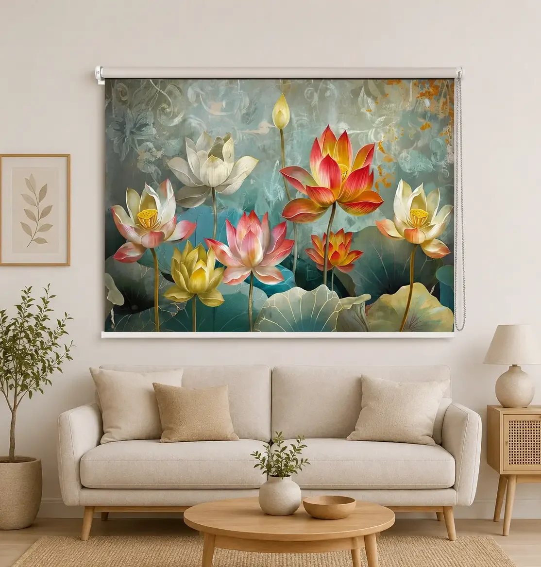 Elegant Lotus Blossom Roller Blind 1 Elegant Lotus Blossom Roller Blind