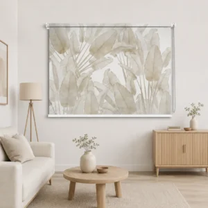 Neutral Tropical Palm Leaf Roller Blind
