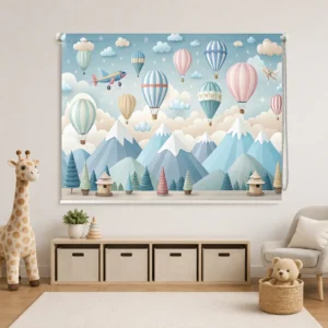 Pastel Hot Air Balloon Kids Room Roller Blind