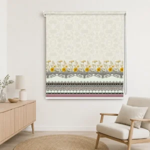 Vintage Floral Border Roller Blind