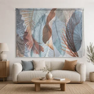 Botanical, Abstract Tropical Leaves 3D Roller Blind