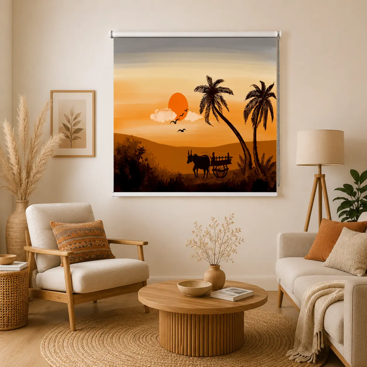 Sunset Desert Landscape Printed Roller Blind 1 Sunset Desert Landscape Printed Roller Blind