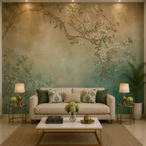 Vintage Botanical Tree Branch Wallpaper