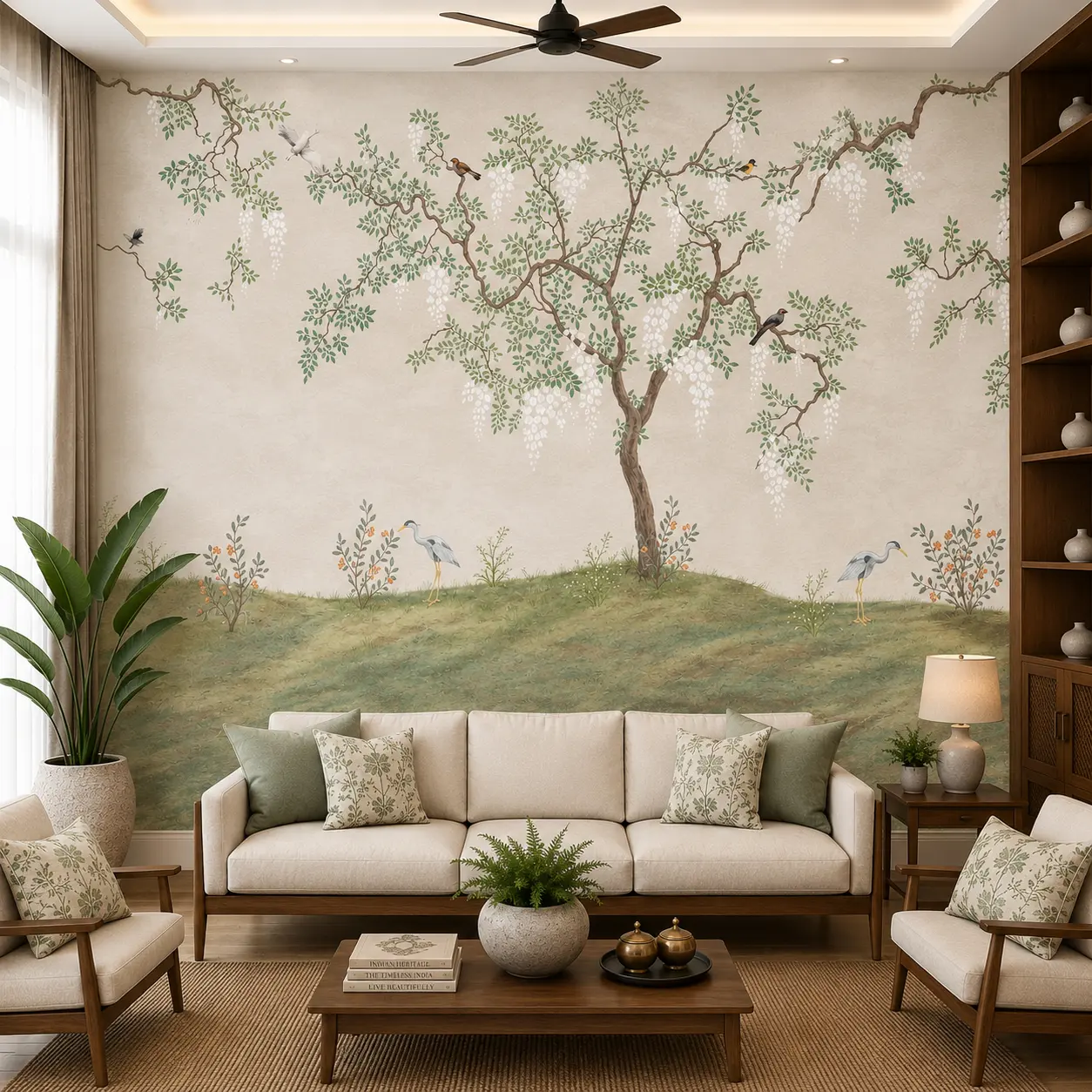 Botanical Birds & Heron Wallpaper 1 Botanical Birds & Heron Wallpaper