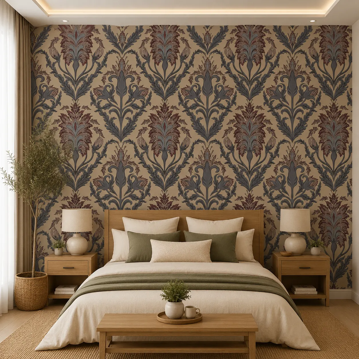 Classic Vintage Damask Floral Pattern Wallpaper 1 Classic Vintage Damask Floral Pattern Wallpaper