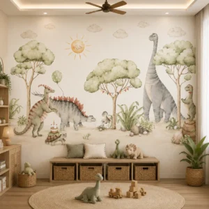Dinosaur Nursery Wallpaper with Cute Dino Adventure Theme
