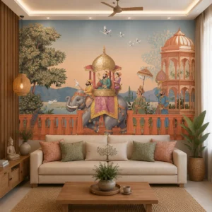 Royal Rajasthani Elephant Palace Wallpaper