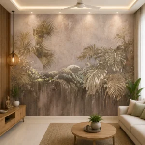 Vintage Tropical Palm & Monstera Wallpaper
