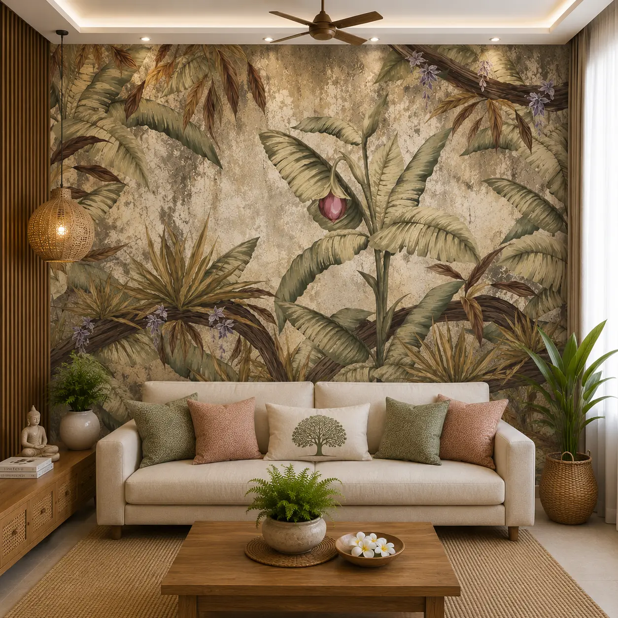 Foliage, Vintage Tropical Banana Leaf Wallpaper 1 Foliage, Vintage Tropical Banana Leaf Wallpaper